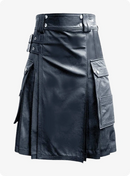 Shiny Black Leather Kilt