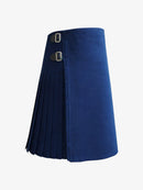 Blue kilt with metal buckles on a white background