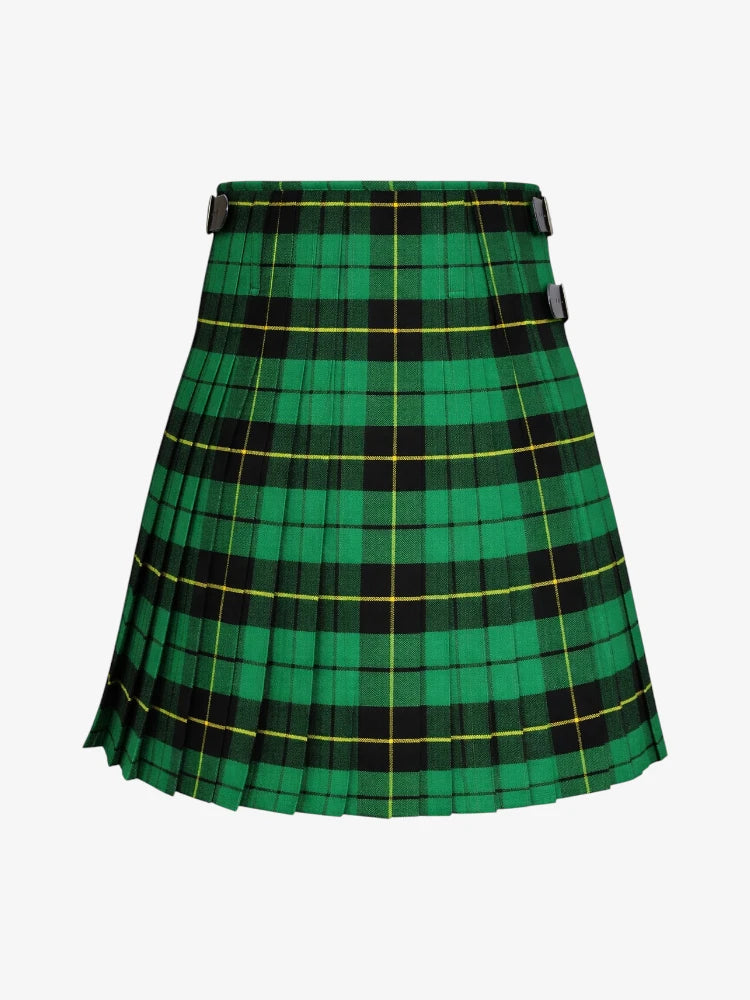 Green plaid kilt on a white background