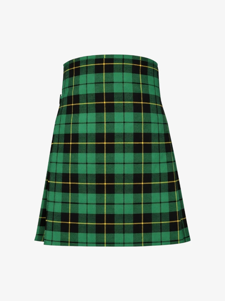 Green plaid kilt on a white background