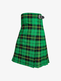 Green plaid kilt on a white background