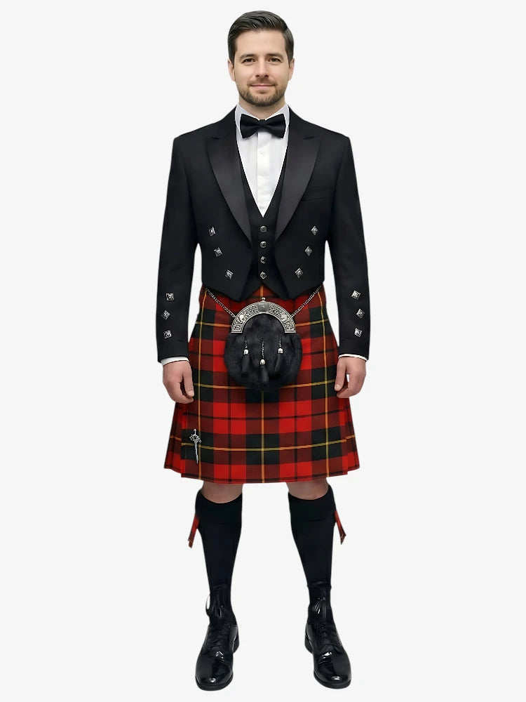 Conjunto de Kilt Prince Charlie en Tartan Wallace