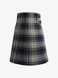 Plaid kilt with a belt on a white background
