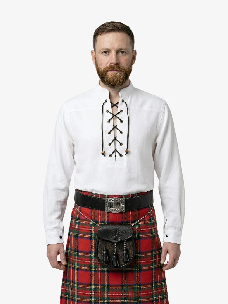 Camisa Ghillie blanca hecha a medida