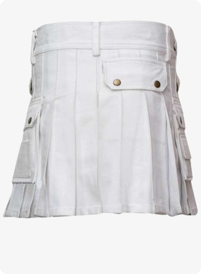 Custom Made White Women Utility Kilt