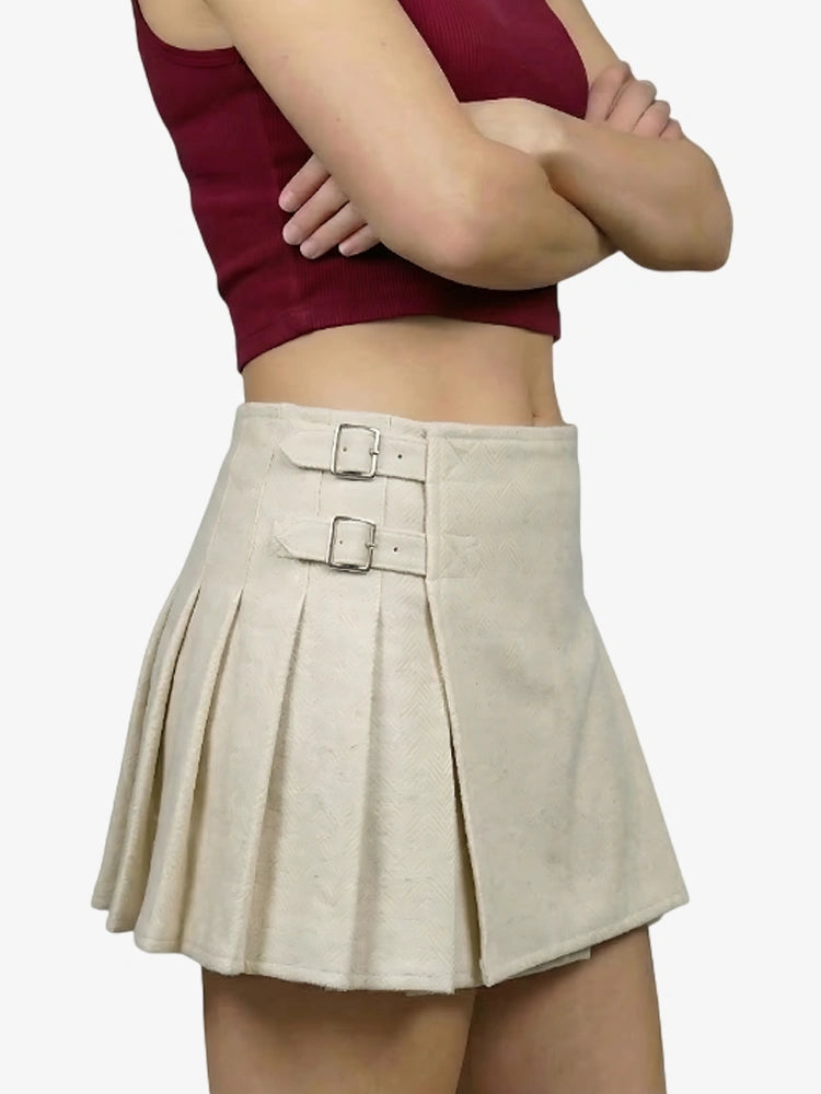 Kilt de Lana Blanco para Mujer