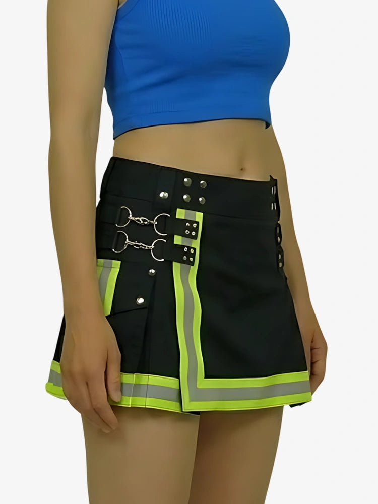 Kilt utility de bombero negro para mujer