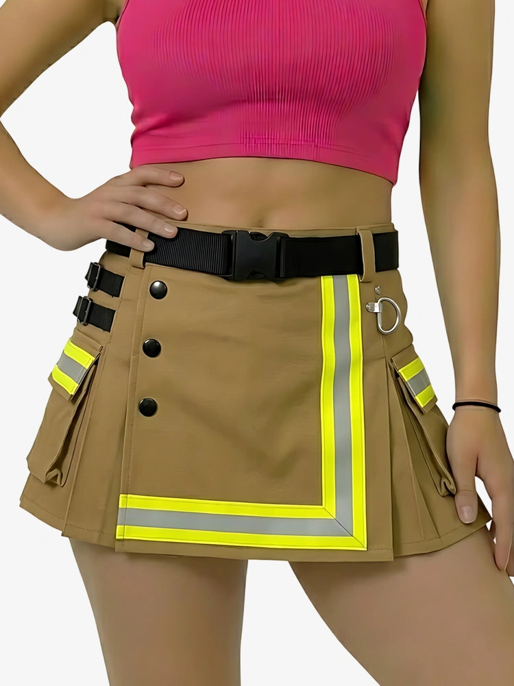 Kilt de bombero marrón para mujer