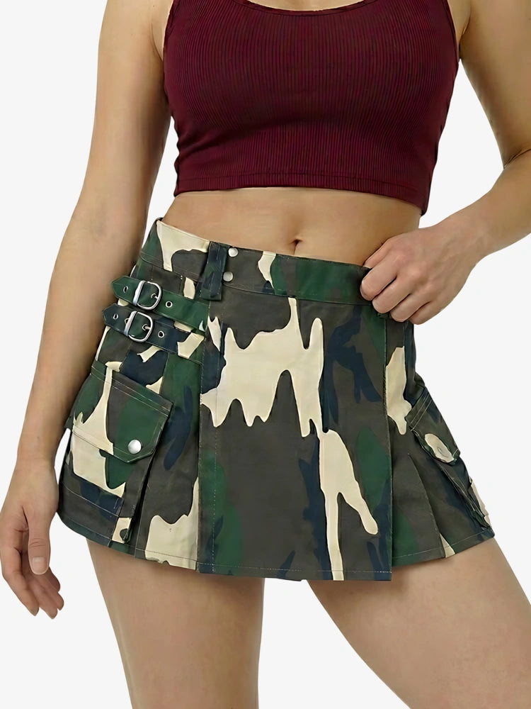 Kilt utility camuflaje woodland para mujer