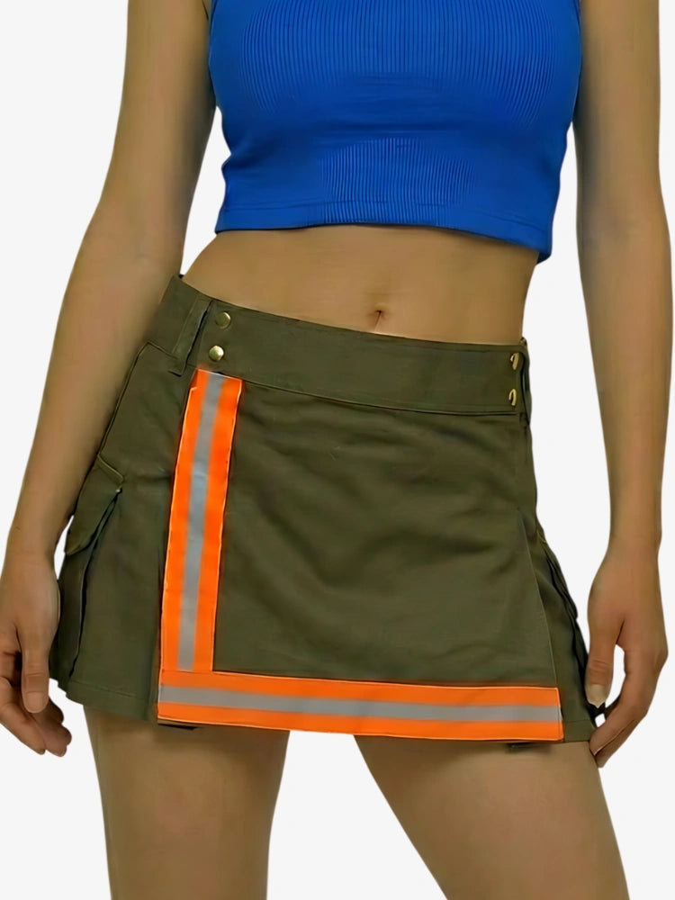 Kilt de bombero para mujer con franja reflectante