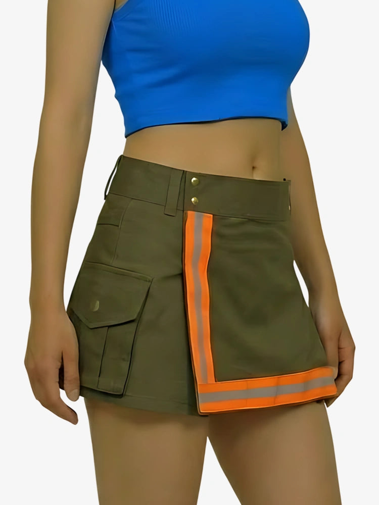Kilt de bombero para mujer con franja reflectante