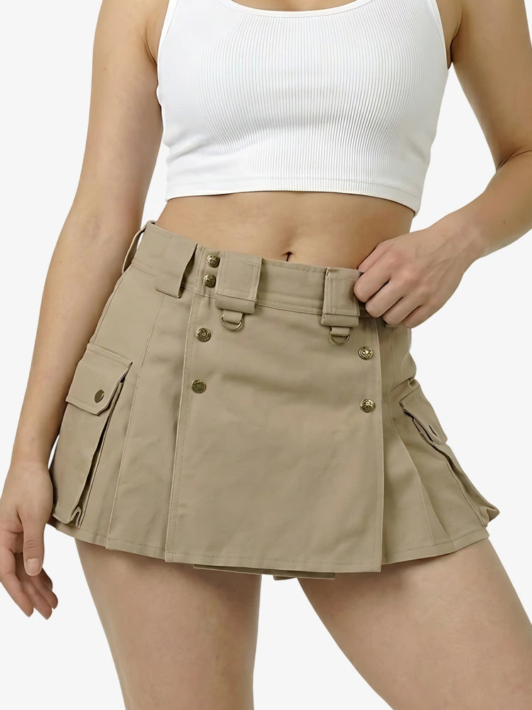 Kilt utility de combate color caqui para mujer