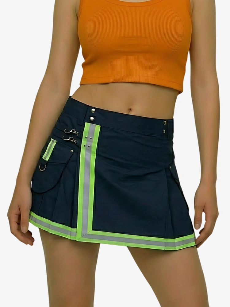 Kilt utility de bombero azul marino para mujer