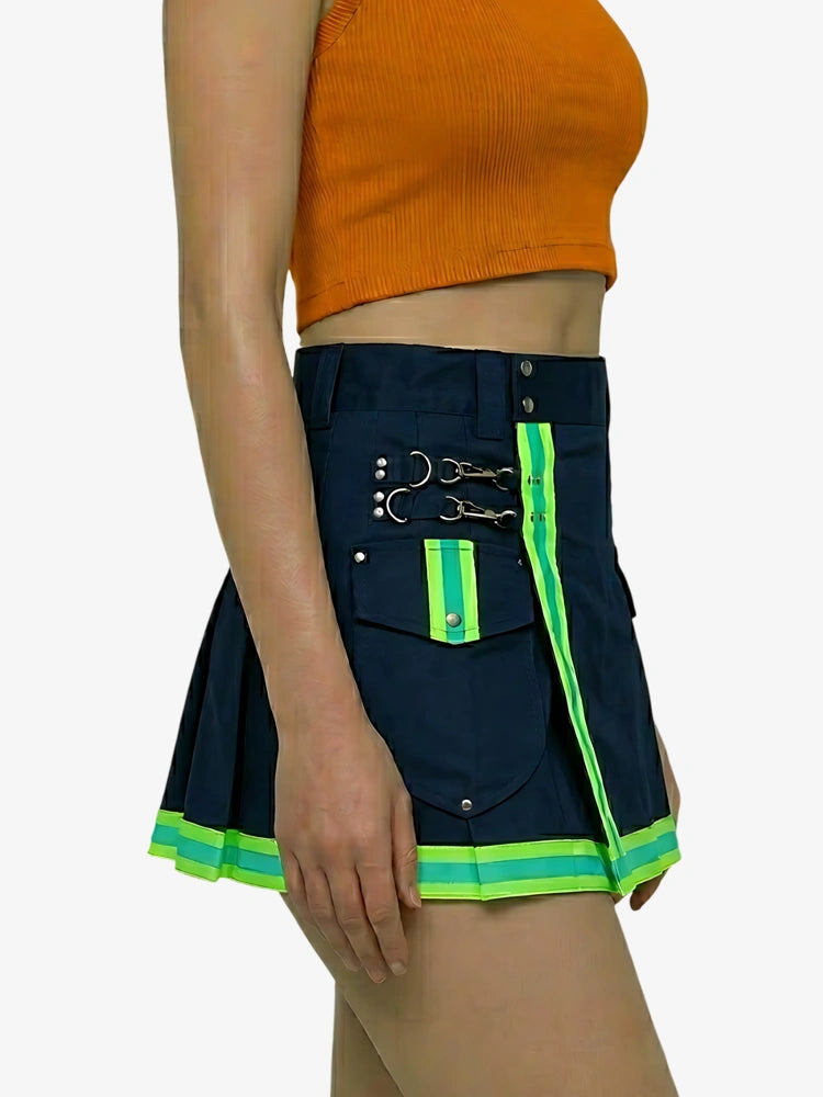 Kilt utility de bombero azul marino para mujer