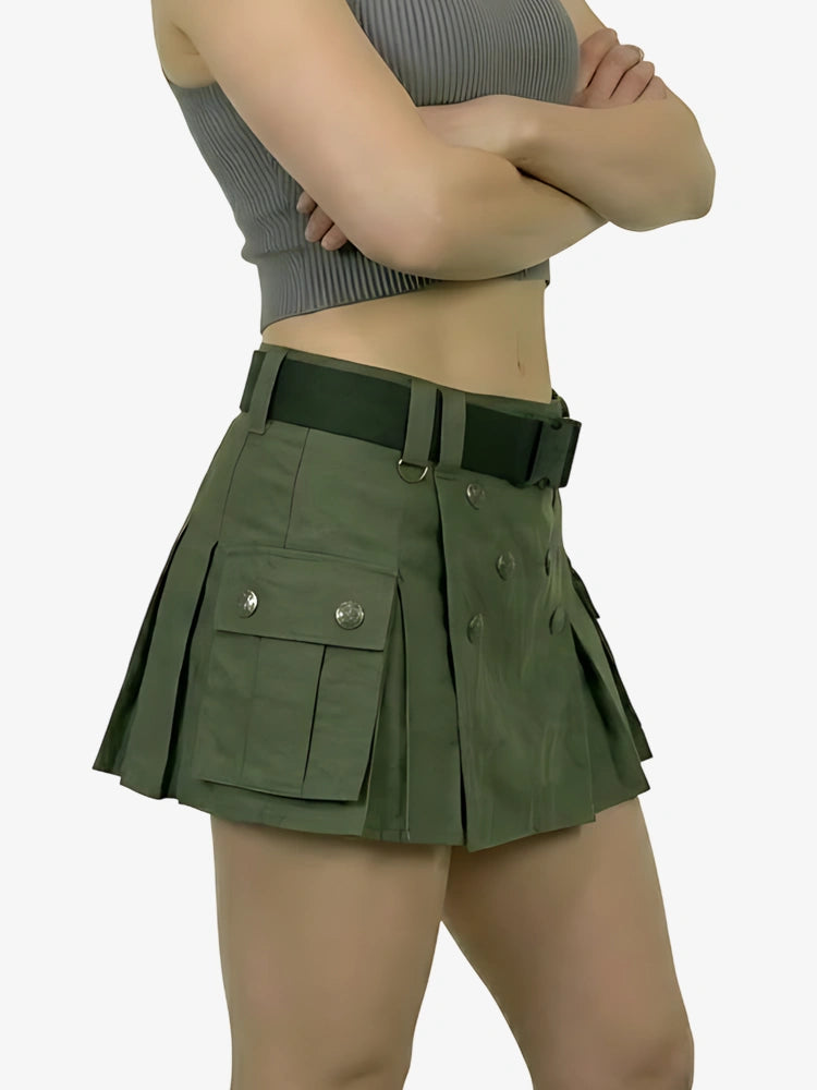 Kilt Utility Verde Oliva para Mujer