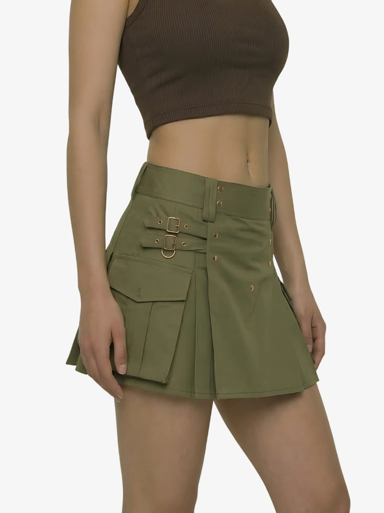 Kilt utility premium verde oliva para mujer
