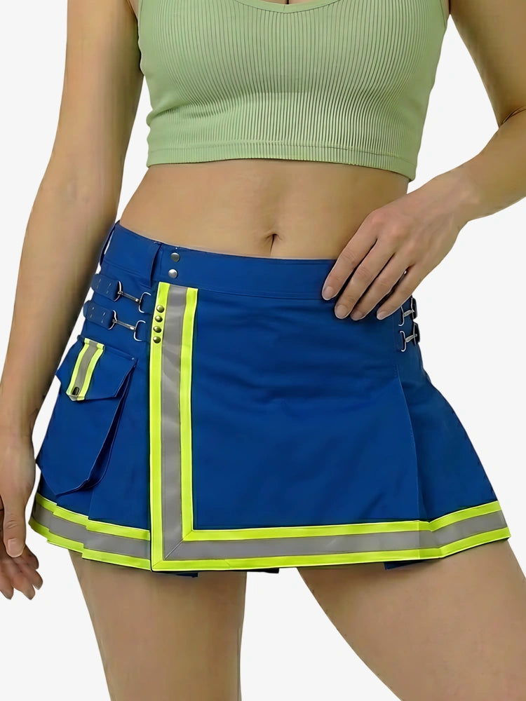 Kilt de bombero azul real para mujer