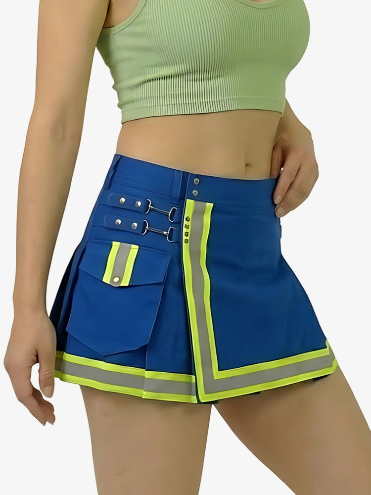 Kilt de bombero azul real para mujer