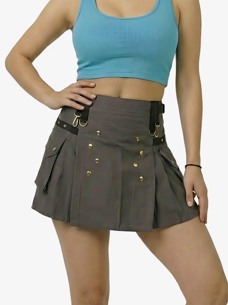 Kilt Utility Gris Escocés para Mujer