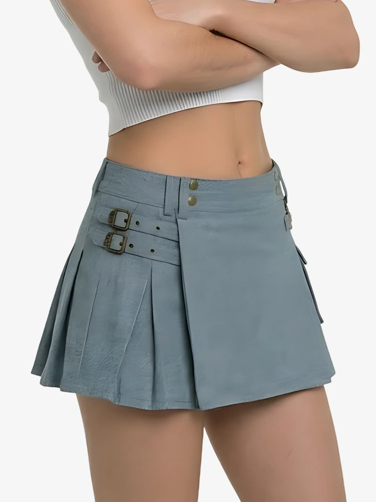 Kilt utility de mezclilla azul cielo para mujer