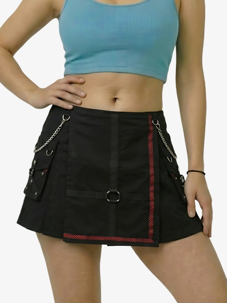 Kilt utility negro elegante para mujer