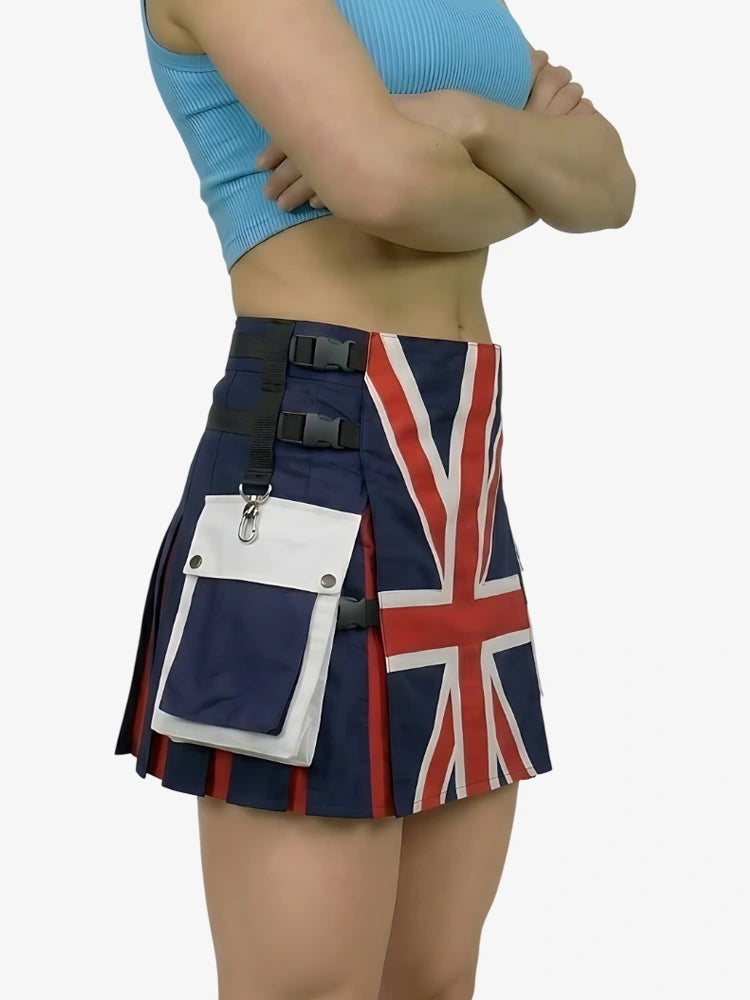 Kilt Híbrido Utility con Bandera del Reino Unido para Mujer