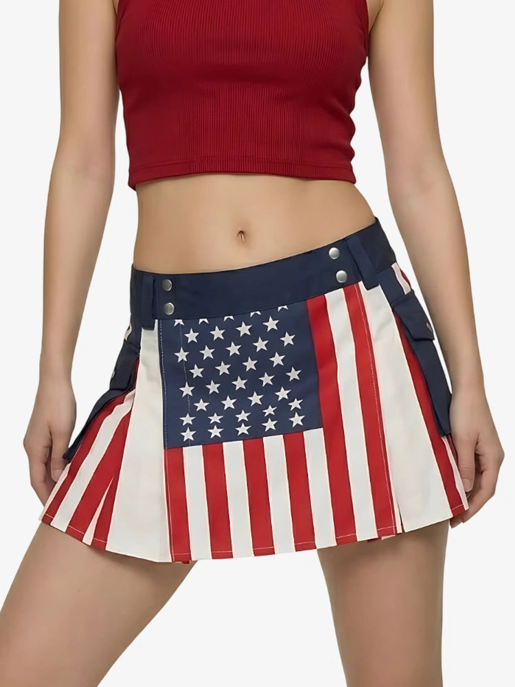 Kilt Utility Bandera de Estados Unidos Unisex para Mujer